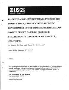 thumbnail of plioceneandpleistoceneevolutionofthemojaveriver2000usgsreport